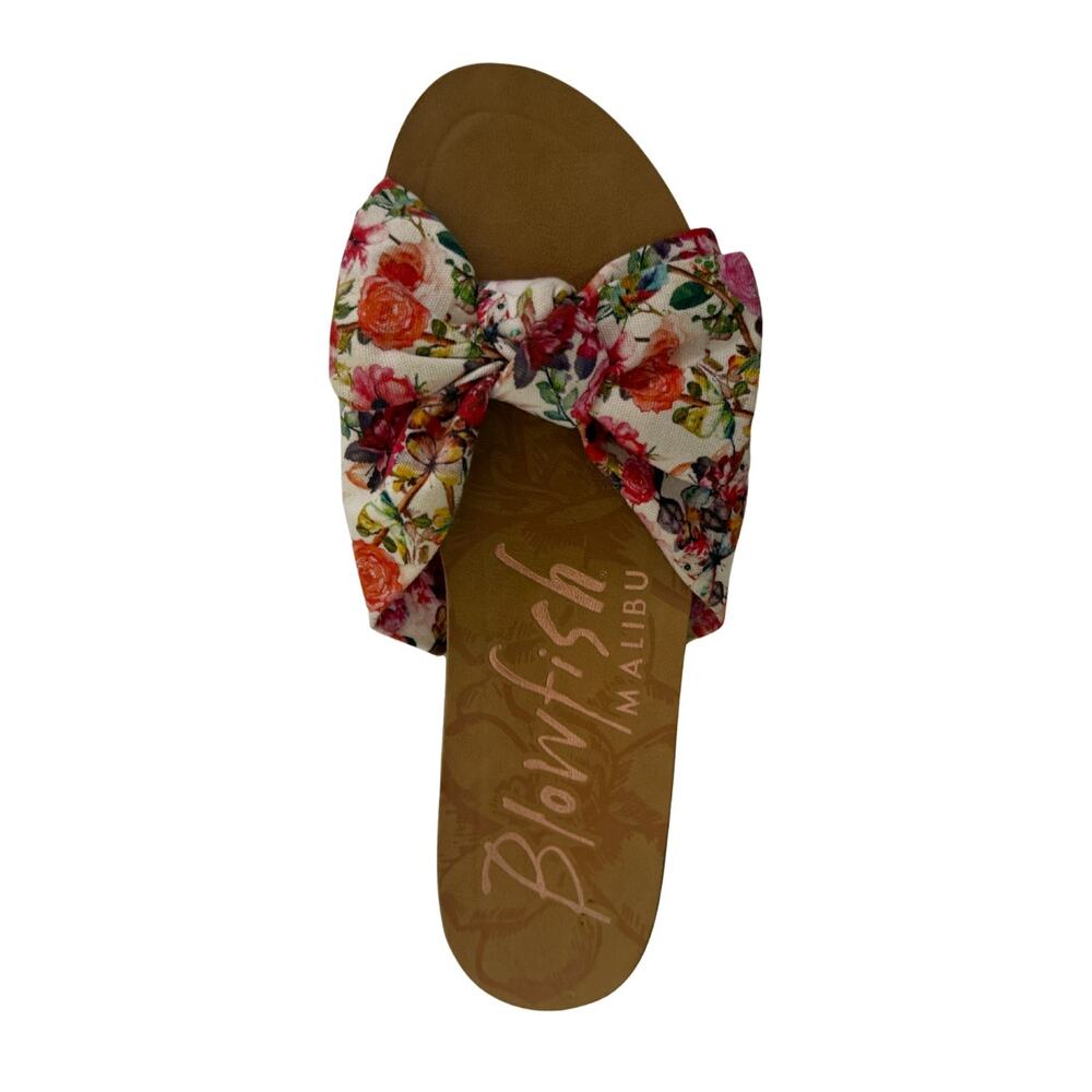 Blowfish Malibu Floral Bow Slide Sandals Size 7